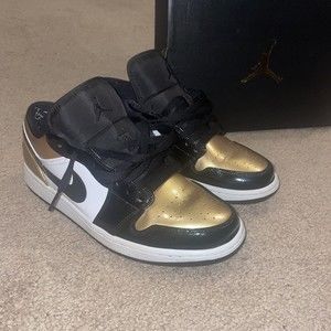 Nike Air Jordan 1 Low Gold Toe CQ9447-700 2019 Size 10